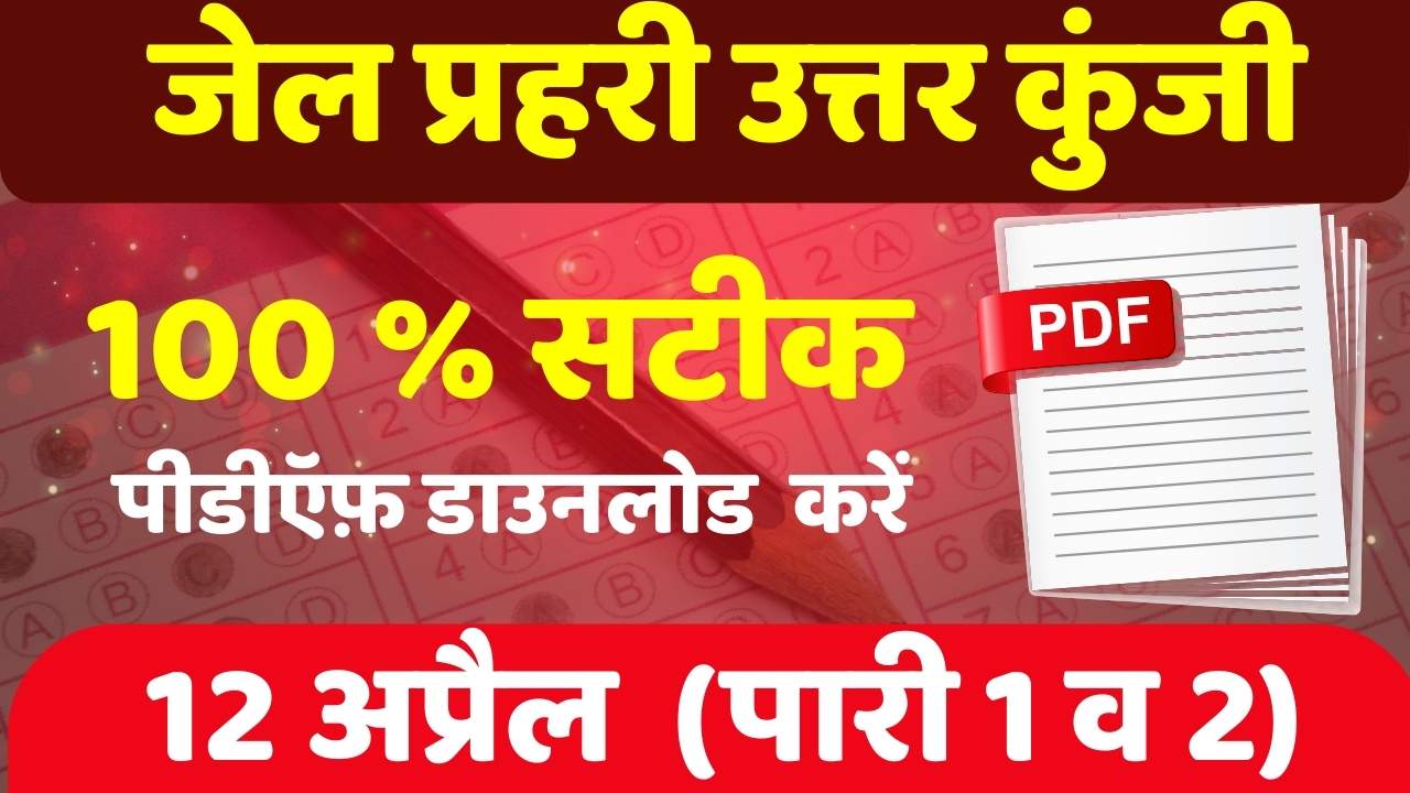 Rajasthan Jail Prahari 2025 Answer Key & Question Paper Image – Shift 1 and Shift 2 Download PDF. Includes exam paper and answer key icons, along with download options.